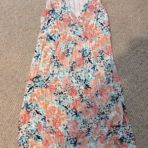 St. John’s Bay just below knee length sleeveless dress multicolored flowers